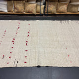 5’7 x 13’  MCM Vintage Organic Hemp Rug Off White Flatweave Kilim