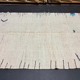 5’10 x 11’9 MCM Vintage Organic Hemp Rug Off White Flatweave Kilim