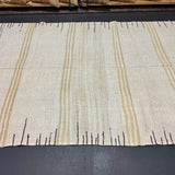 6’ x 9’ MCM Vintage Organic Hemp Rug Off White Flatweave Kilim