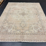 6’4 x 9’1 Classic Vintage Tabriz Rug Muted Sand,  Blush Beige & Sage