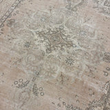 6’4 x 9’1 Classic Vintage Tabriz Rug Muted Sand,  Blush Beige & Sage