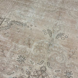 6’4 x 9’1 Classic Vintage Tabriz Rug Muted Sand,  Blush Beige & Sage