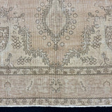 6’4 x 9’1 Classic Vintage Tabriz Rug Muted Sand,  Blush Beige & Sage