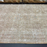 9’4 x 13’2 Classic Vintage Rug Muted Gray Beige, Sea Foam Green & Brown