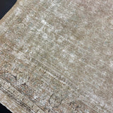 9’4 x 13’2 Classic Vintage Rug Muted Gray Beige, Sea Foam Green & Brown