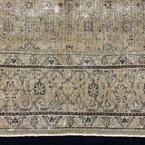 9’4 x 12’8 Classic Vintage Rug Muted Gray Beige, Sea Foam Green & Espresso