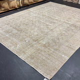 9’8 x 13’ Classic Vintage Rug Muted Gray, Sage Green & Brown