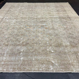 9’8 x 13’ Classic Vintage Rug Muted Gray, Sage Green & Brown