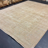 9’8 x 12’8 Classic Vintage Rug Muted Camel Beige, Sea Foam Green & Denim Blue