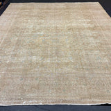 9’8 x 12’8 Classic Vintage Rug Muted Camel Beige, Sea Foam Green & Denim Blue