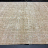 9’8 x 12’8 Classic Vintage Rug Muted Camel Beige, Sea Foam Green & Denim Blue