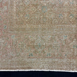 9’8 x 12’8 Classic Vintage Rug Muted Camel Beige, Sea Foam Green & Denim Blue