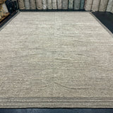 10’8 x 14’7 Moroccan Rug Pure Soft Wool Natural Ivory and Light Gray Tweed “Napa 2”