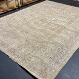 9’9 x 12’8 Classic Vintage Rug Muted  Beige, Sea Foam Green & Brown