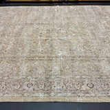 9’9 x 12’8 Classic Vintage Rug Muted  Beige, Sea Foam Green & Brown