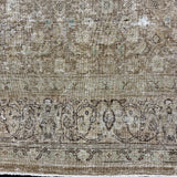 9’9 x 12’8 Classic Vintage Rug Muted  Beige, Sea Foam Green & Brown