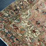 8’1 x 10’10 Classic Vintage Rug Muted Green, Blue + Terra Cotta