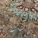 8’1 x 10’10 Classic Vintage Rug Muted Green, Blue + Terra Cotta