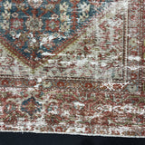 5’1 x 11’3 Antique Wide Runner Gallery Rug Rust, Blue & Bone