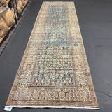 3’5 x 13’3 Classic Vintage Runner Muted Blue, Beige & Brown