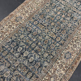 3’5 x 13’3 Classic Vintage Runner Muted Blue, Beige & Brown