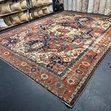 11’8 x 15’7 Classic Antique Rug Muted Red, Blue, Cream