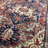 11’8 x 15’7 Classic Antique Rug Muted Red, Blue, Cream