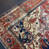 11’8 x 15’7 Classic Antique Rug Muted Red, Blue, Cream