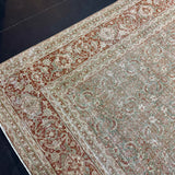 10’4 x 16’1 Classic Antique Rug Muted Sage Green, Bone Gray & Rust 5705