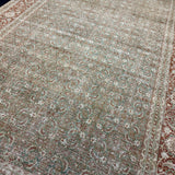 10’4 x 16’1 Classic Antique Rug Muted Sage Green, Bone Gray & Rust 5705
