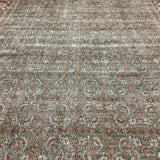 10’4 x 16’1 Classic Antique Rug Muted Sage Green, Bone Gray & Rust 5705