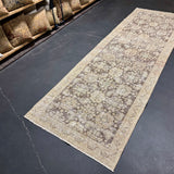 3’5 x 10’9 Classic Vintage Runner Muted Brown, Green & Beige 5517