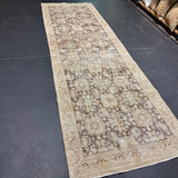 3’5 x 10’9 Classic Vintage Runner Muted Brown, Green & Beige 5517