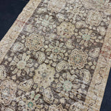 3’5 x 10’9 Classic Vintage Runner Muted Brown, Green & Beige 5517