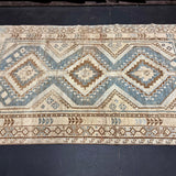 4’1 x 6’10 Classic Antique Rug Muted Beige, Camel Brown & Blue 4126