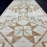 2’10 x 11’6 Vintage Herki Runner Cream, Beige & Light Brown 5519