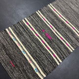 3’ x 10’4  Vintage Turkish Kilim Runner Gray Tweed & White 5679