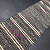 3’ x 10’4  Vintage Turkish Kilim Runner Gray Tweed & White 5679