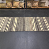 2’8 x 9’4  Vintage Turkish Kilim Runner Gray Tweed & White 5670