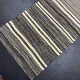 2’8 x 9’4  Vintage Turkish Kilim Runner Gray Tweed & White 5670