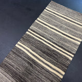 2’8 x 9’4  Vintage Turkish Kilim Runner Gray Tweed & White 5670