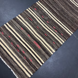 3’ x 9’  Vintage Turkish Kilim Runner Brown Tweed & White 5665