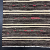 3’ x 9’  Vintage Turkish Kilim Runner Brown Tweed & White 5665