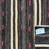 3’ x 9’  Vintage Turkish Kilim Runner Brown Tweed & White 5665