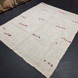 6’8 x 8’7 Vintage Organic Hemp Rug Off White Flatweave Rug 5638