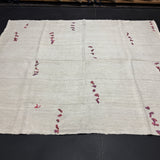 6’8 x 8’7 Vintage Organic Hemp Rug Off White Flatweave Rug 5638
