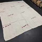 6’8 x 8’7 Vintage Organic Hemp Rug Off White Flatweave Rug 5638