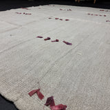 6’8 x 8’7 Vintage Organic Hemp Rug Off White Flatweave Rug 5638