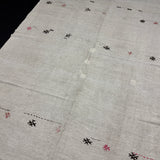7’4 x 10’  Vintage Organic Hemp Rug Off White Flatweave Rug 5639
