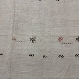 7’4 x 10’  Vintage Organic Hemp Rug Off White Flatweave Rug 5639